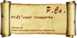 Prácser Cseperke névjegykártya
